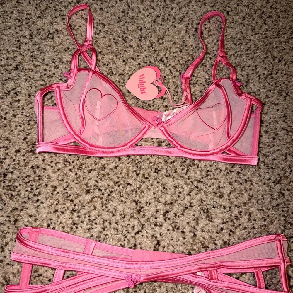 Voight Meadow Bra Garter and Panty Lingerie Set NWT